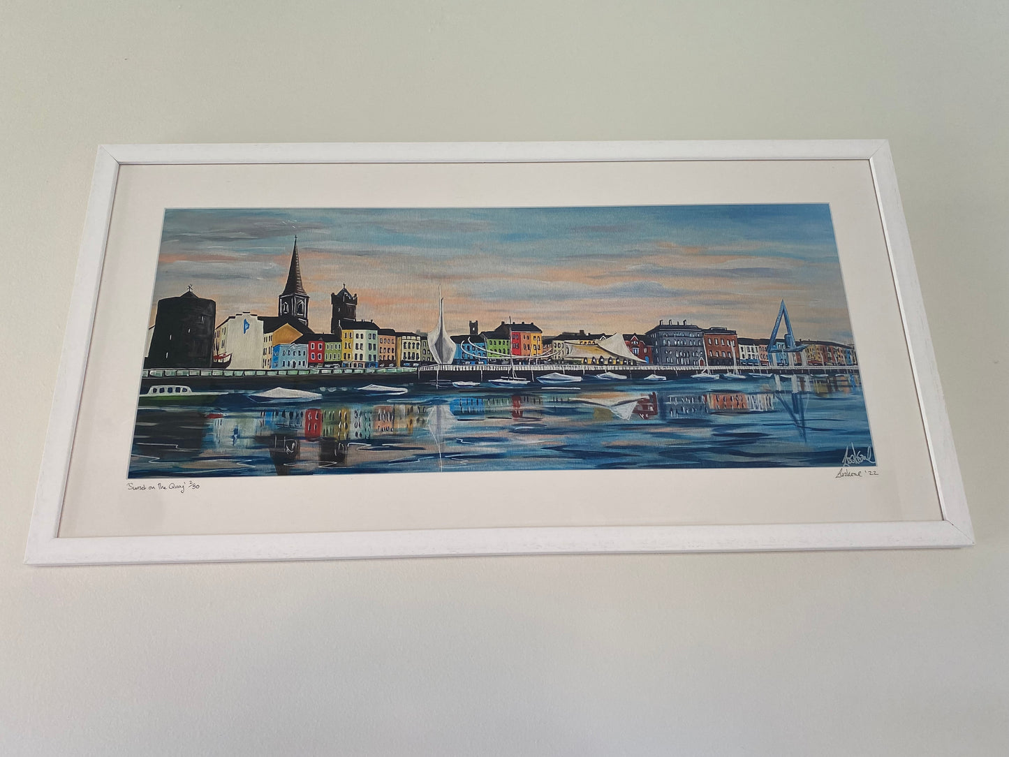 Sunset On The Quay 2022 framed print